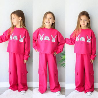 Ensemble décontracté et élégant avec motif lapin amusant