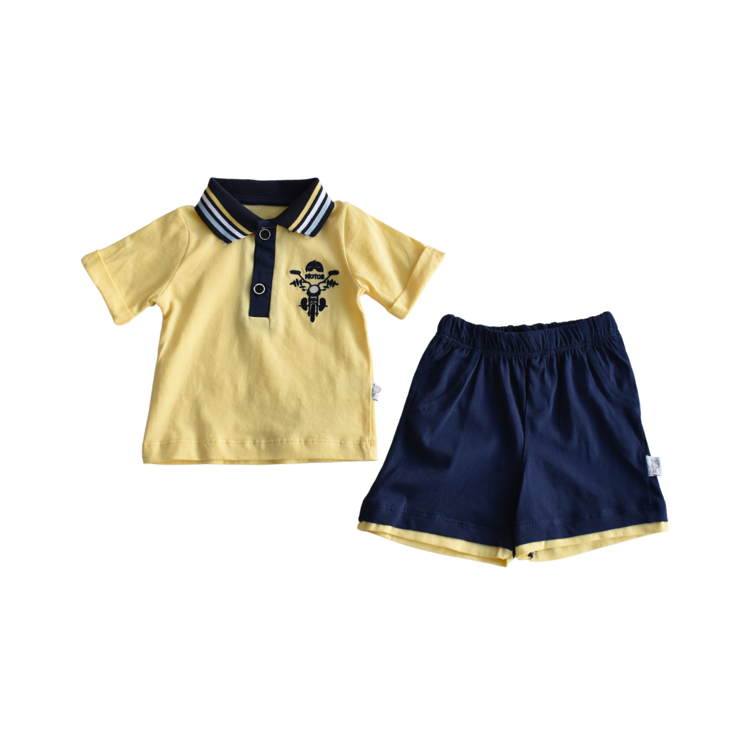 Born To Ride Boys Polo Set Yellow 12 18M