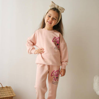 Blush Fun Girls Joggers Set
