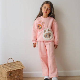Ensemble décontracté pour filles Labubu Rose Bunny