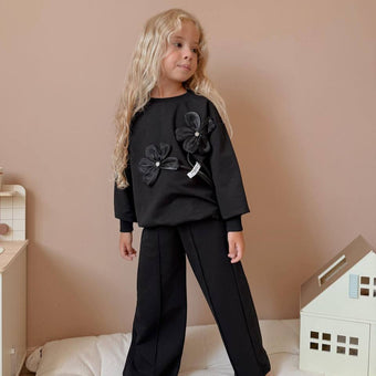 Ensemble décontracté de luxe à fleurs pour filles