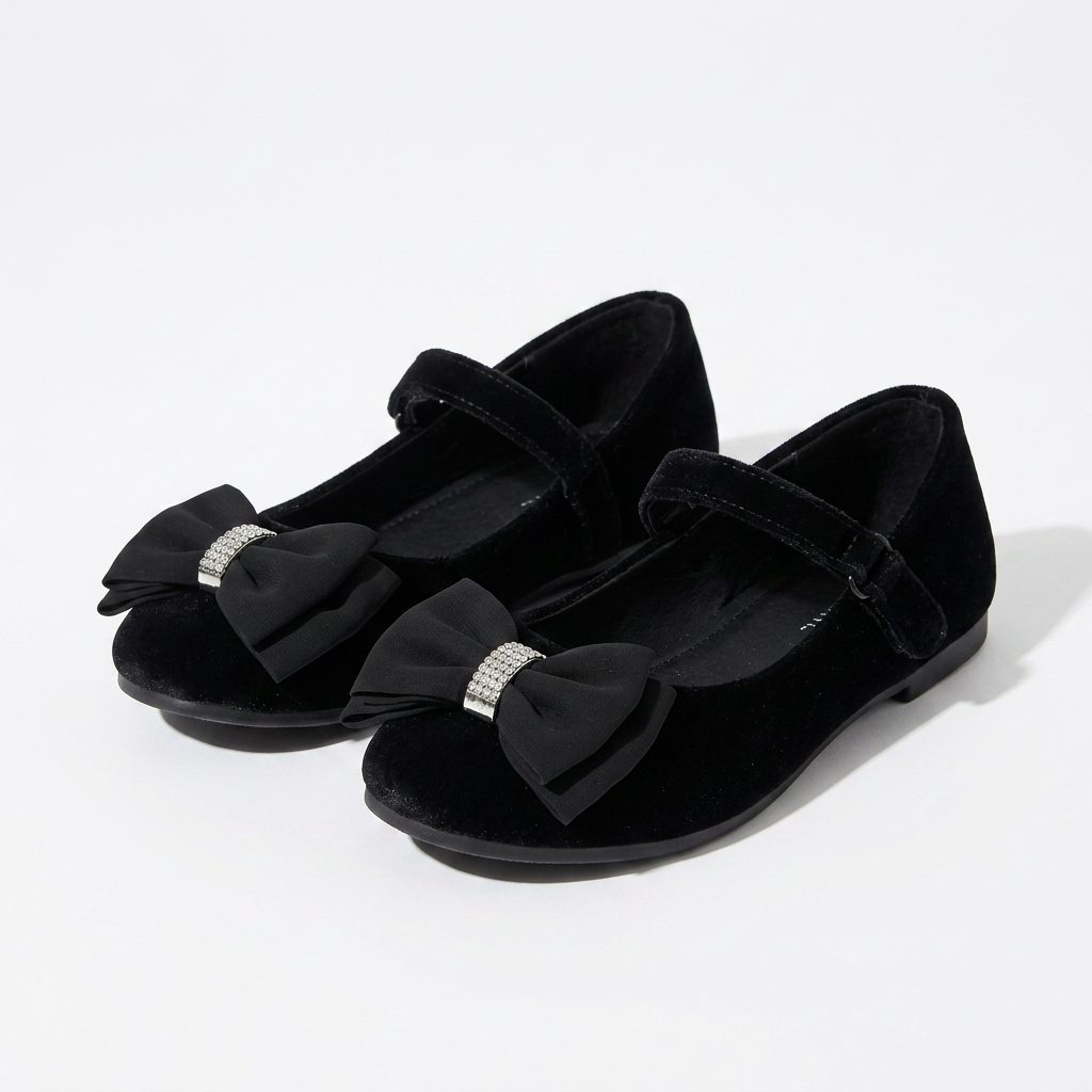 Britt's Girls Ballerina Shoes: Bow & Buckle