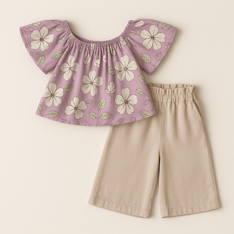 Floral Whispers Girls Casual Set