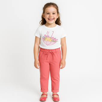 Tenue pour fille en coton avec parapluie tulipe