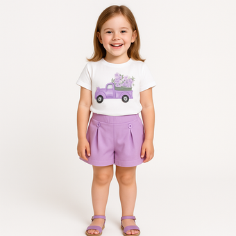 Lilac Truck Girls Casual Set