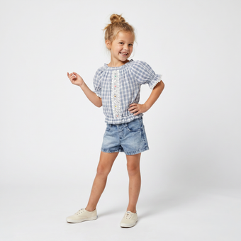 Stylish Square Girls Denim Set