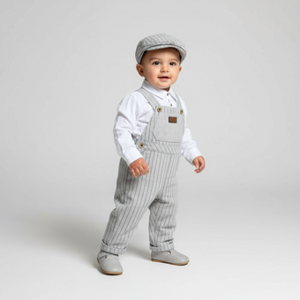 Striped Gent Semi-Chic Overall Set