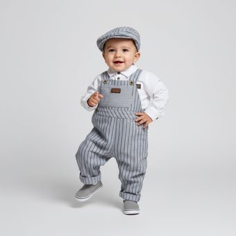Striped Gent Semi-Chic Overall Set