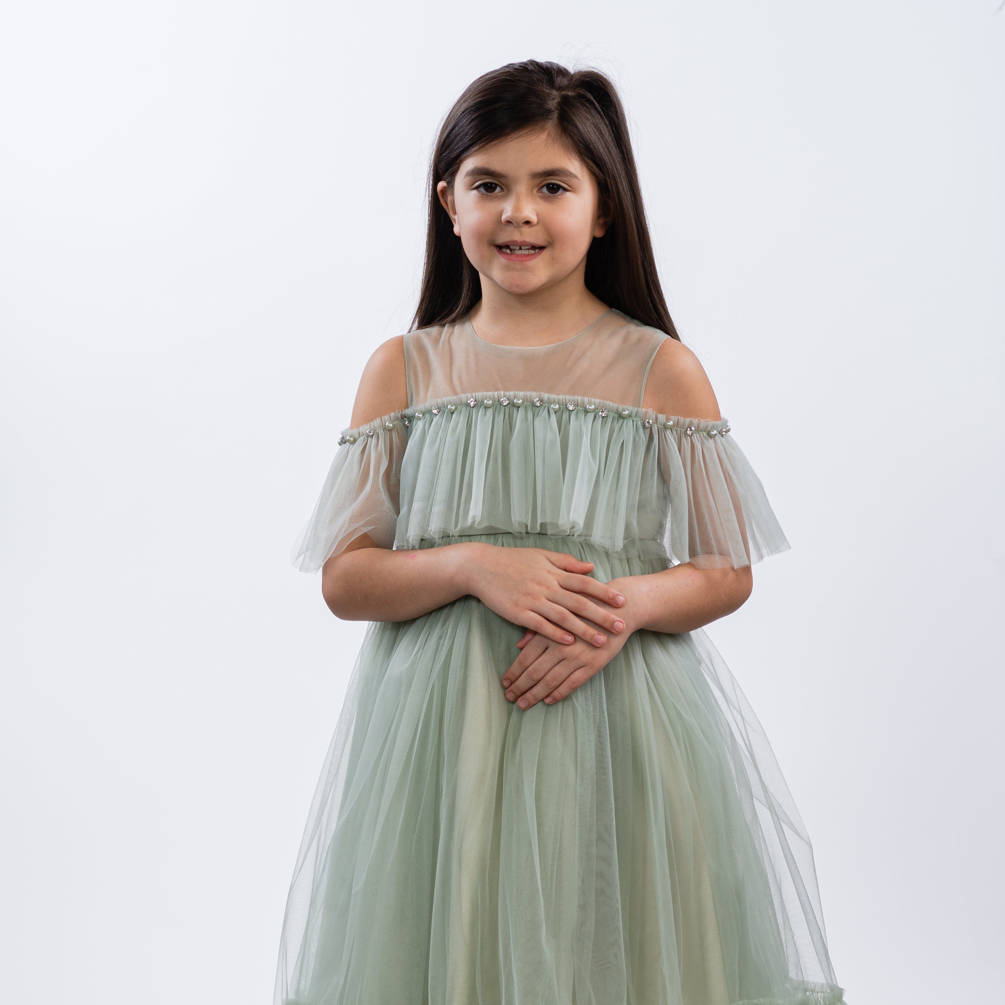 Tiana Dress: Princess Girls Sleeveless Gown | Junior Kids Tiana Dress: Princess Girls Sleeveless Gown | Junior Kids