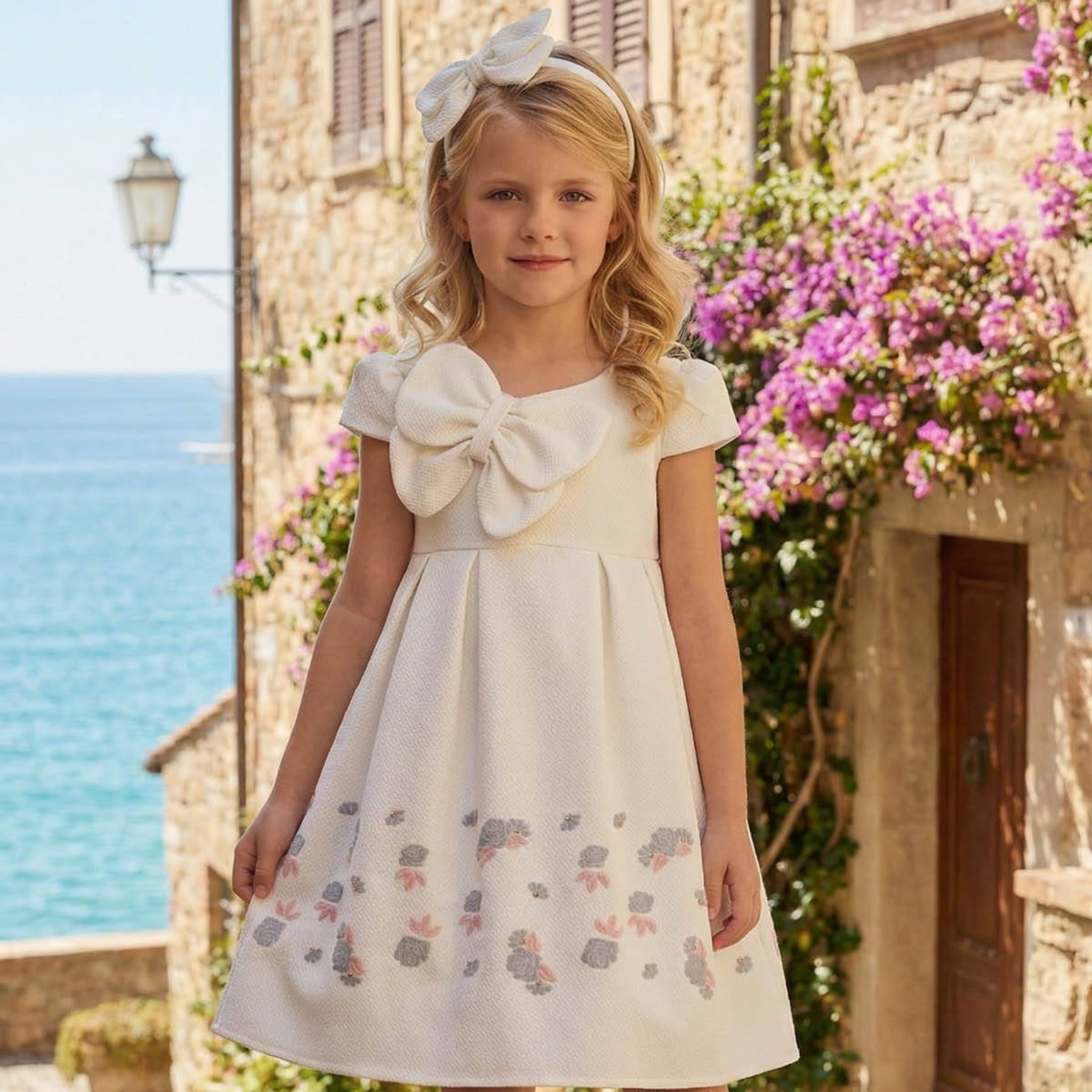 White Seaside Whisper Girls Dress for First Communion – JuniorKids Canada