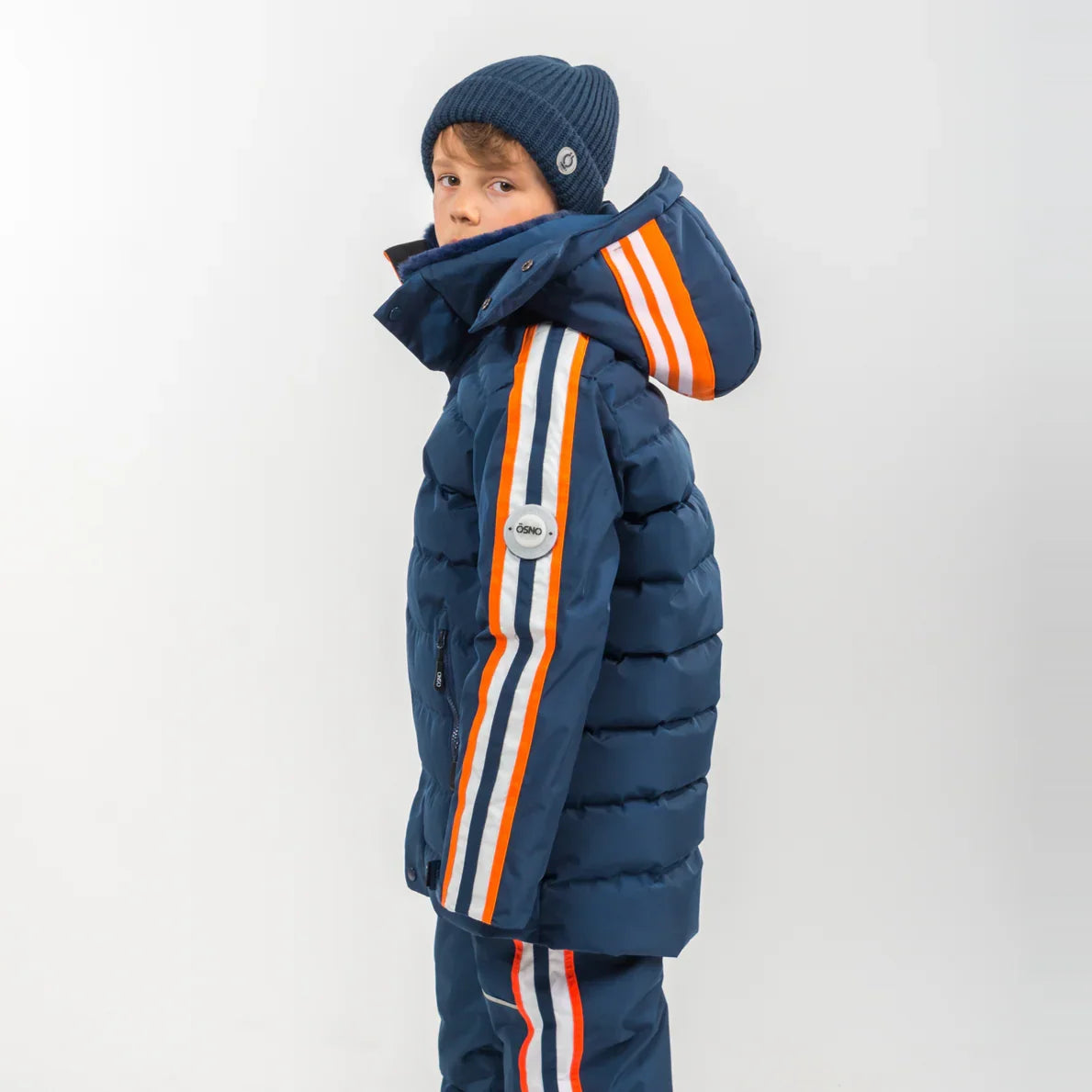 Banner image for the JuniorKids OSNO Luxury Snowsuit collection, featuring one-piece snowsuit styles, rated to -40C for kids.