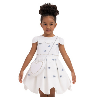 Robe de soirée pour filles, cœurs bleus