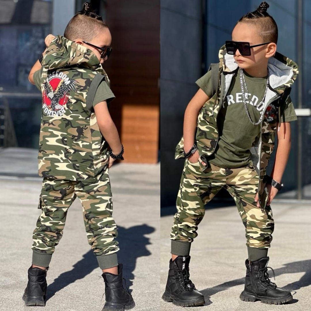 Ensemble en coton pour garçons Freedom Army