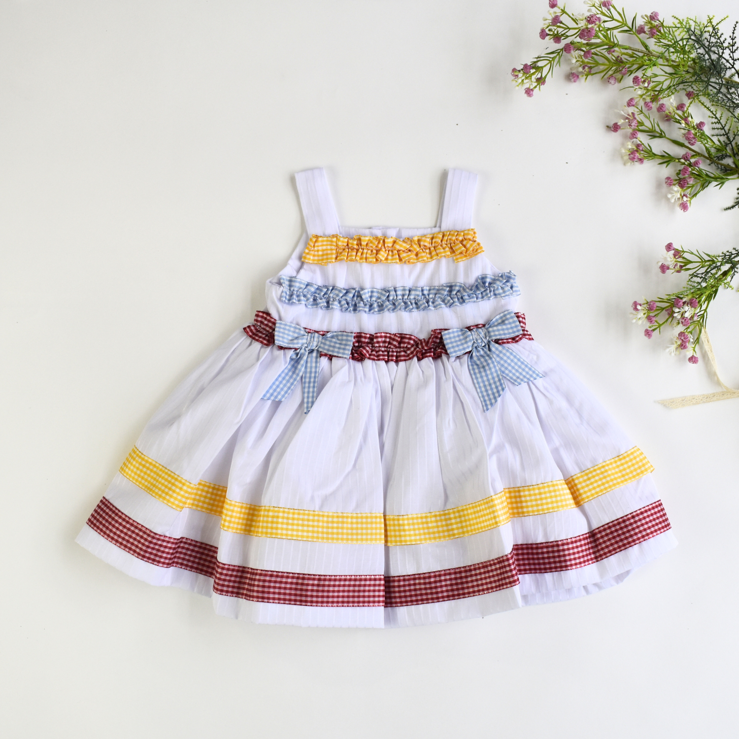 Frilly Rainbow Girls Cotton Dress