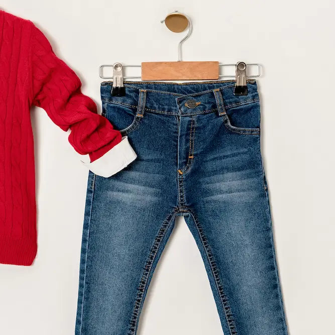 Ensemble pull et jean rouge vif