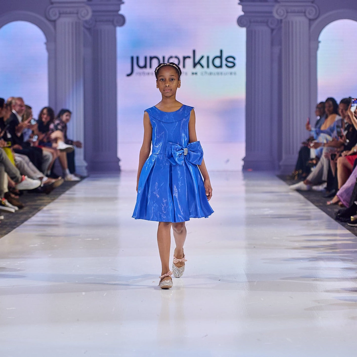 Stellar Royal Blue Girls Satin Dress | Junior Kids Stellar Royal Blue Girls Satin Dress | Junior Kids