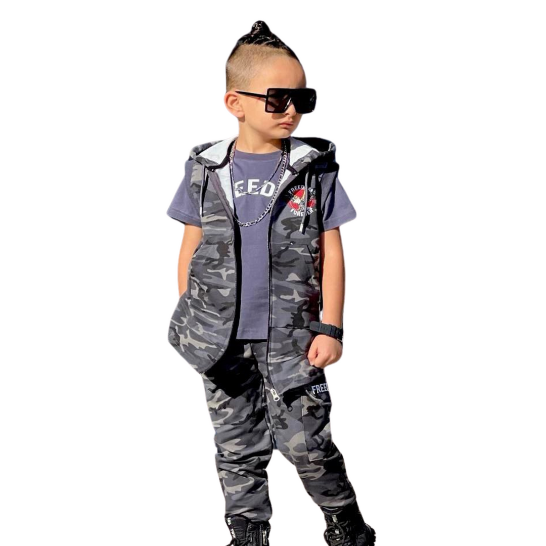 Ensemble en coton pour garçons Freedom Army
