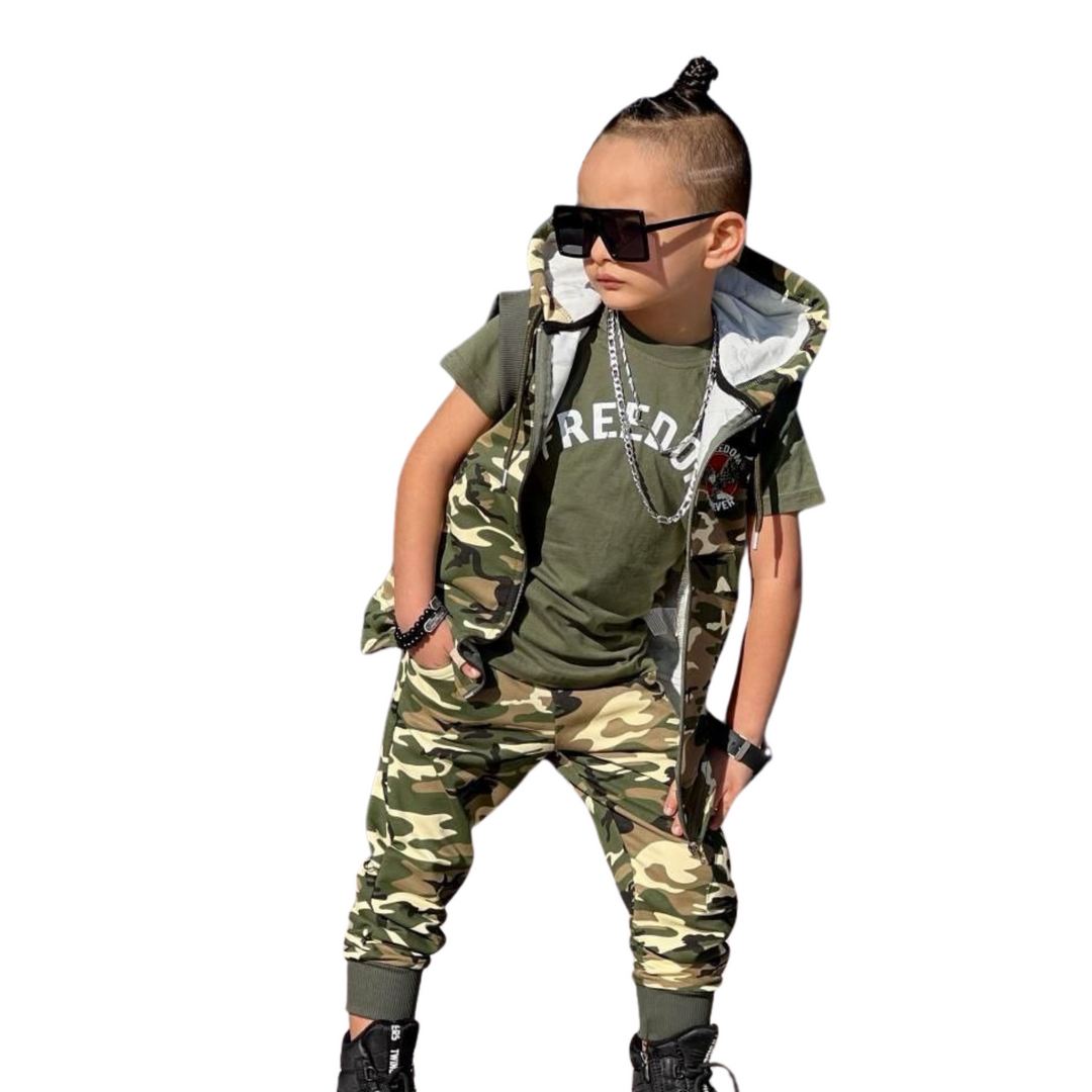 Ensemble en coton pour garçons Freedom Army