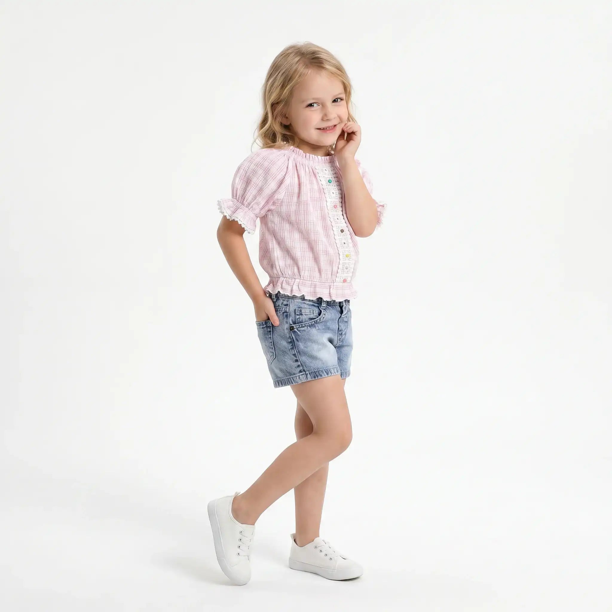 Ensemble en jean carré élégant pour filles