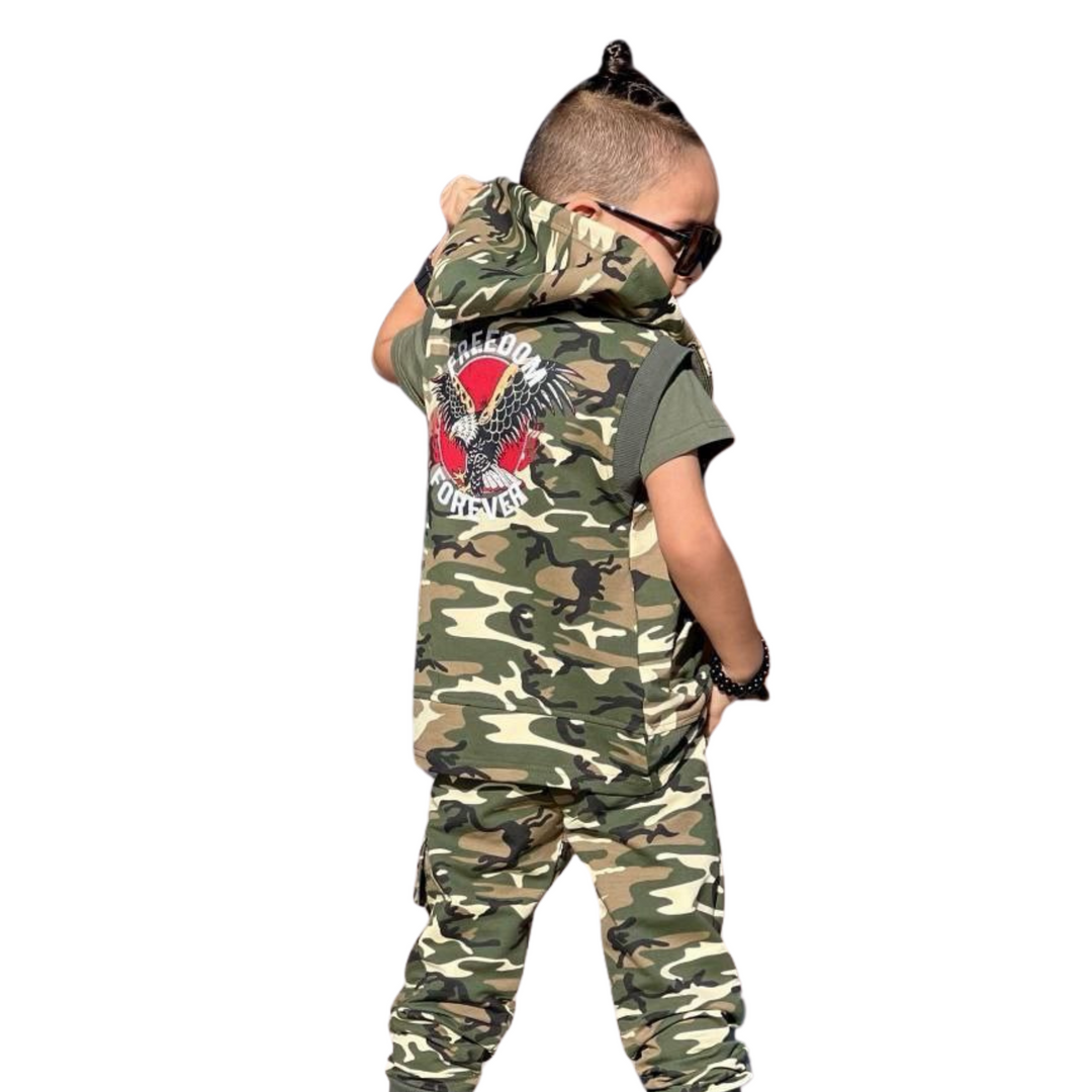 Ensemble en coton pour garçons Freedom Army