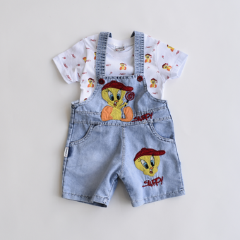 Tweetie's Girls' Denim Jumper Set