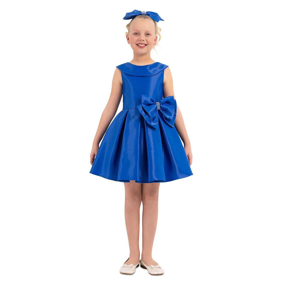 Robe formelle pour filles en satin stellaire