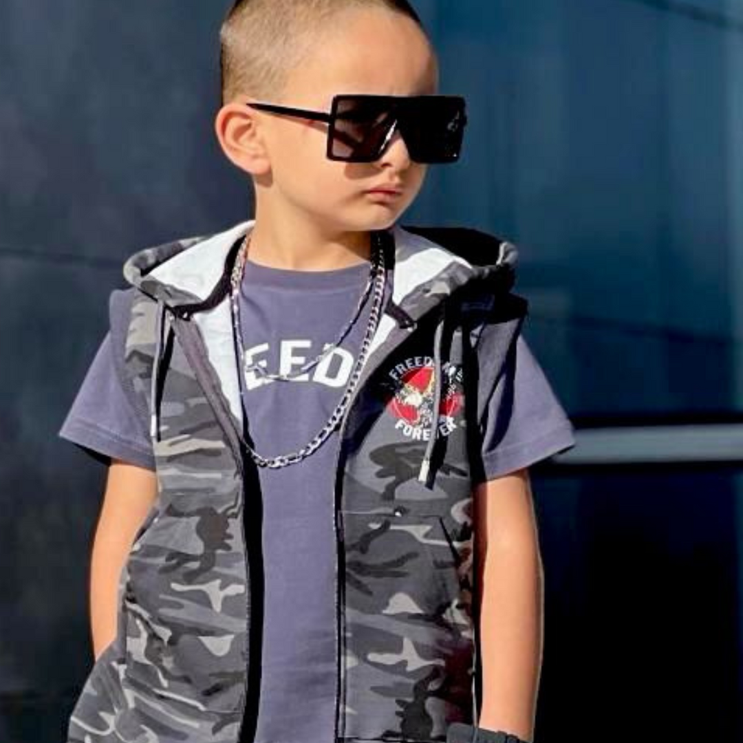 Ensemble en coton pour garçons Freedom Army