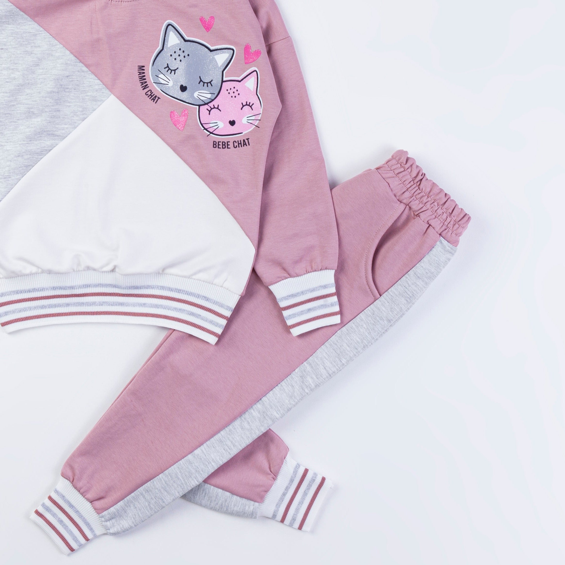 Cathy Cat Girls Casual Joggers Set
