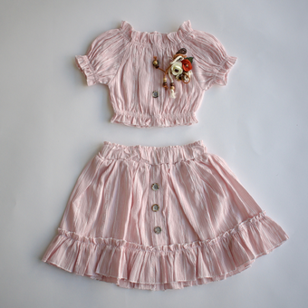 Ingenious Charm Girls Skirt Set