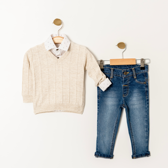 Mini Daddy Sweater Jeans Set