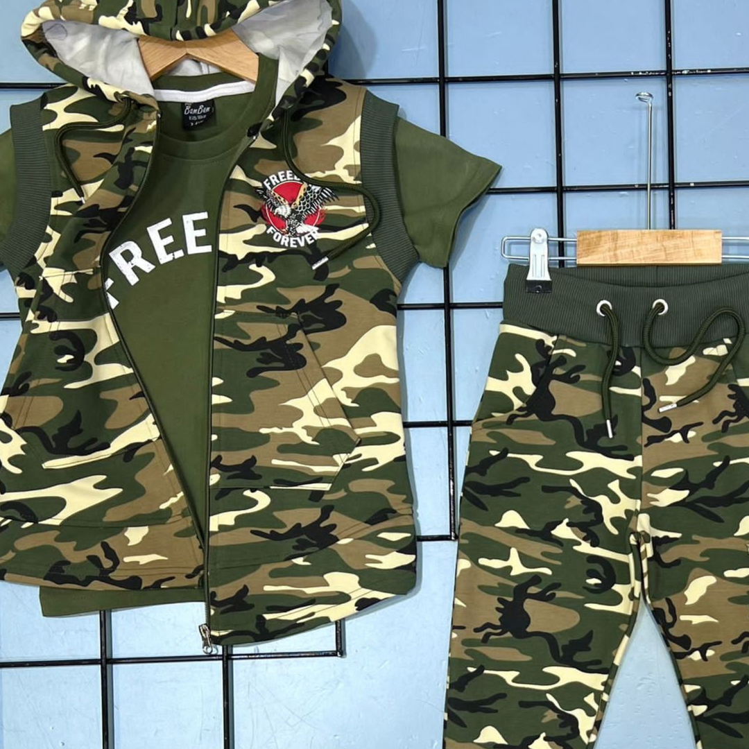 Ensemble en coton pour garçons Freedom Army