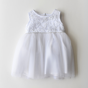Robe formelle en dentelle illusion pour bébé