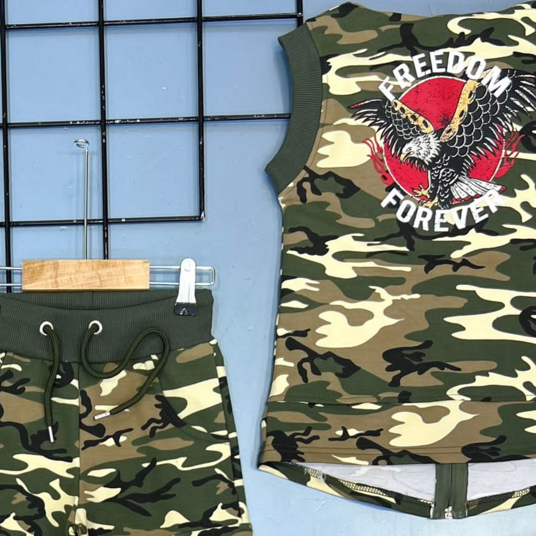 Ensemble en coton pour garçons Freedom Army