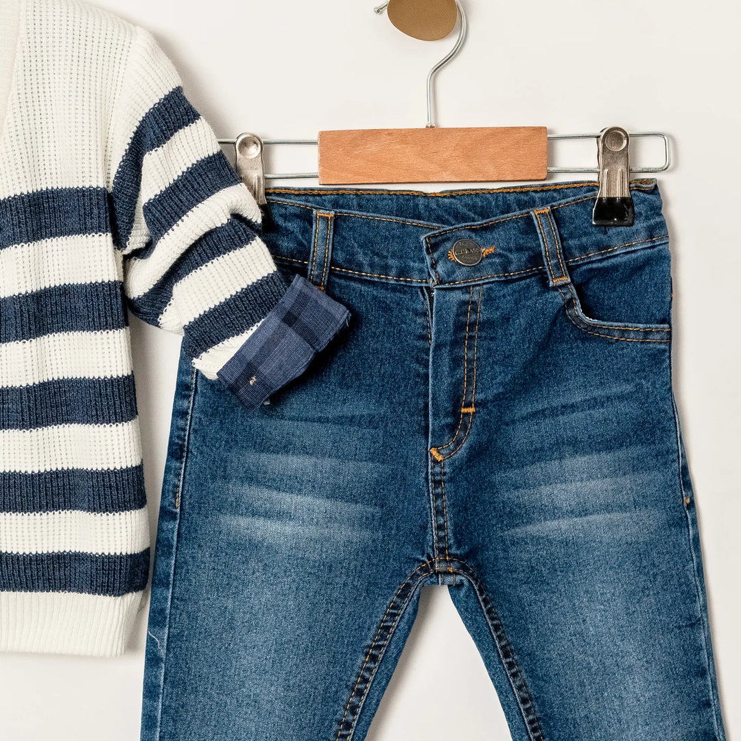 Ensemble pull et jean cool pour grand-père