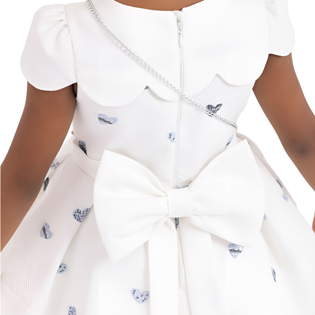 Robe de soirée pour filles, cœurs bleus