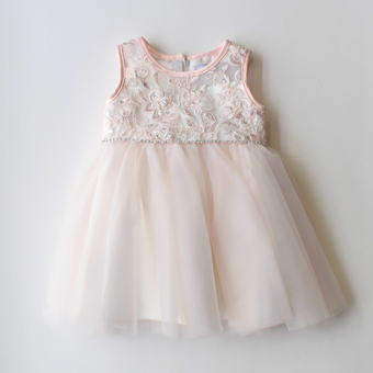 Robe formelle en dentelle illusion pour bébé