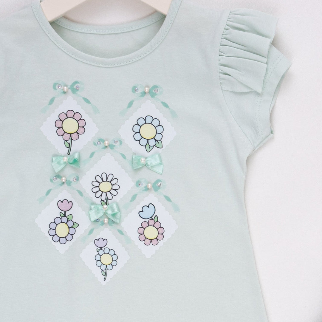 Blue Blossom Girl Skirt Set