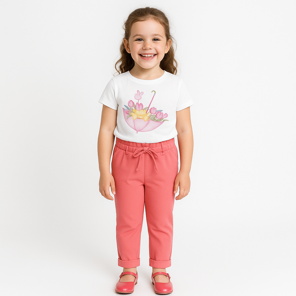 Tulip Umbrella Cotton Girls' Outfit