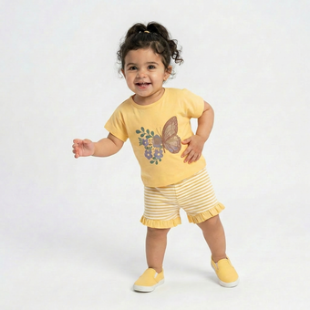 Nature Butterfly Baby Shorts Set
