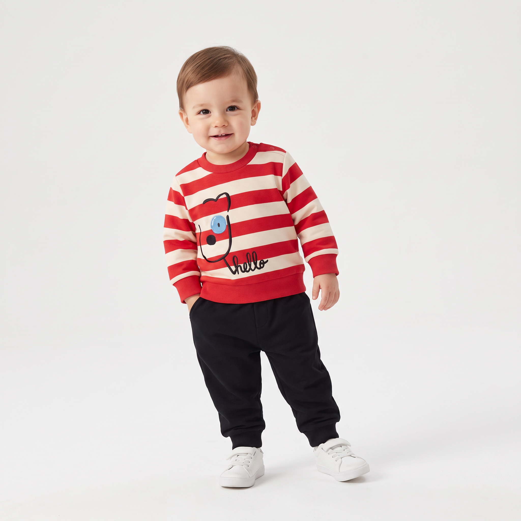 Hello Bear Cotton Joggers Set