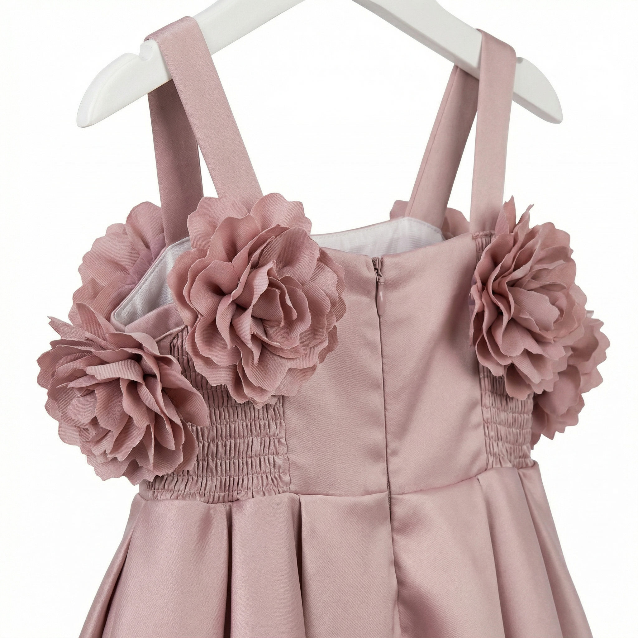 Evelyn Blue Girls Satin Dress