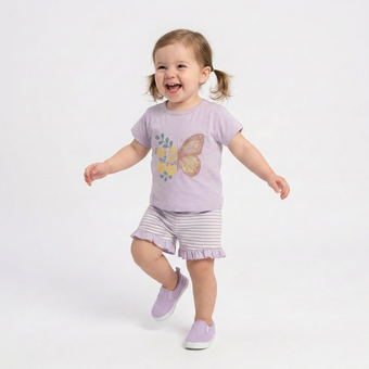 Nature Butterfly Baby Shorts Set