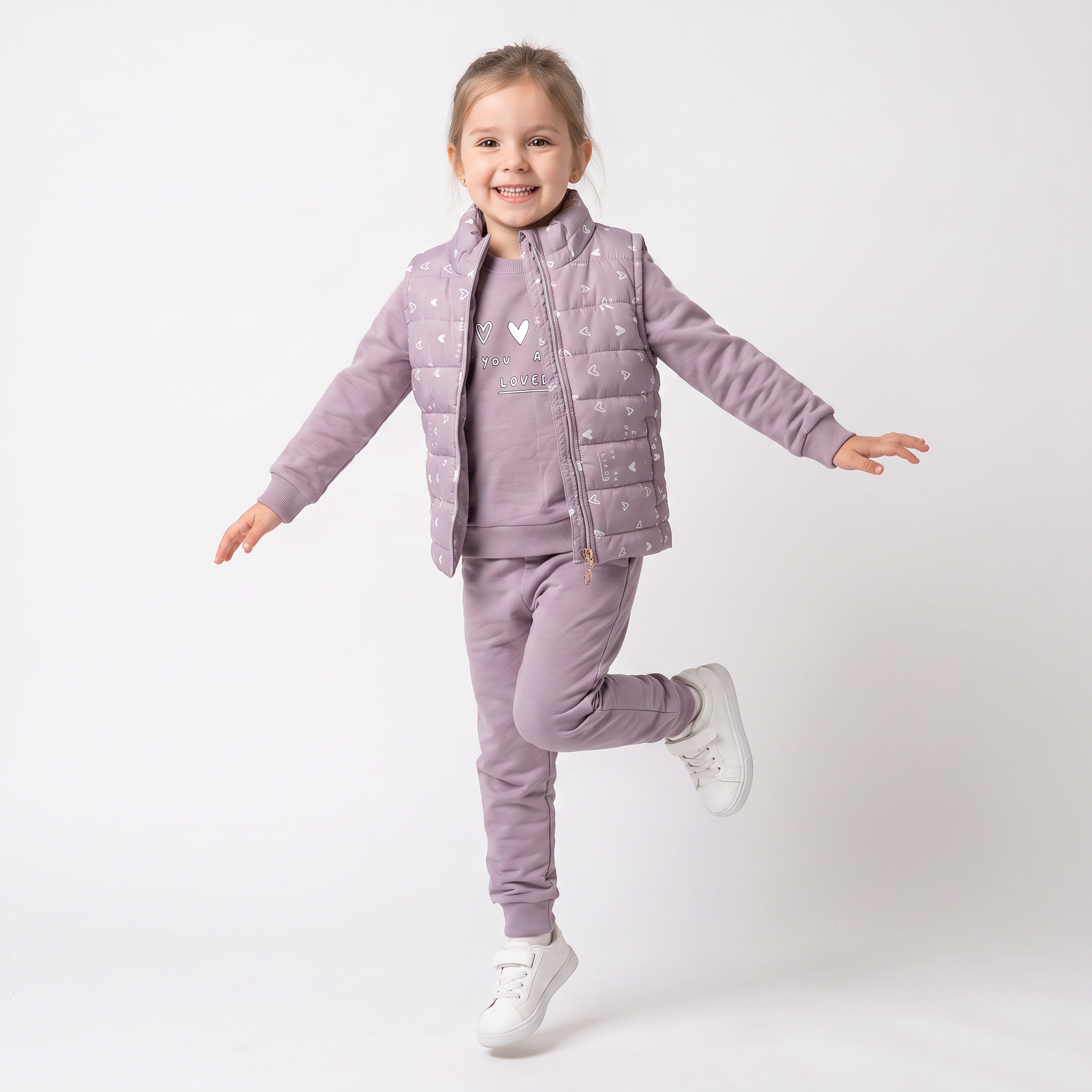 Loved Puffer Vest Set