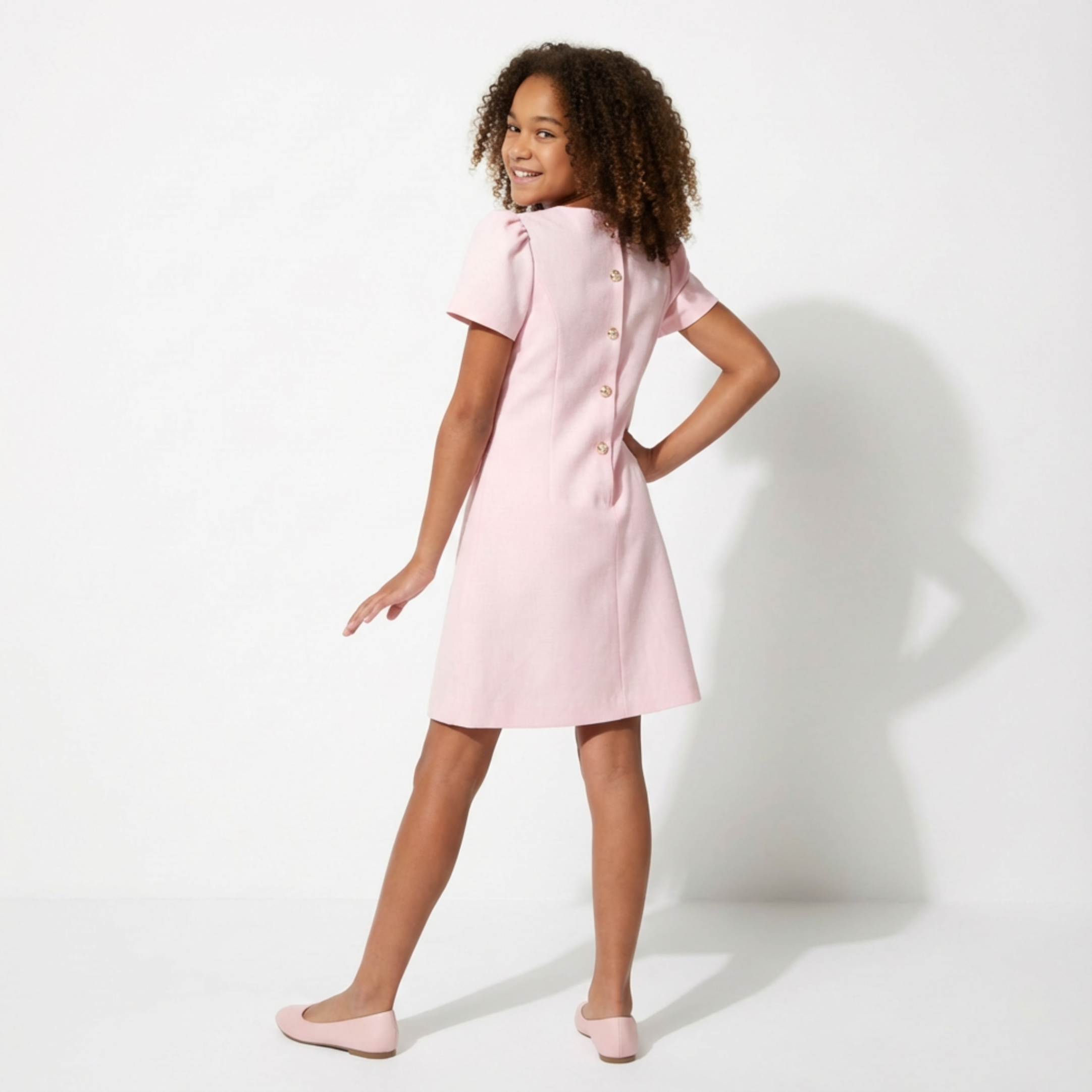 Royal Button A-Line Dress