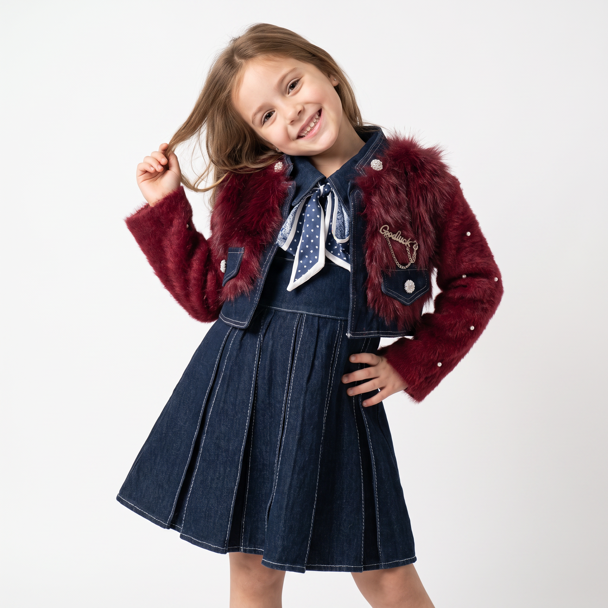 Winter Belle Bolero & Denim Dress Set