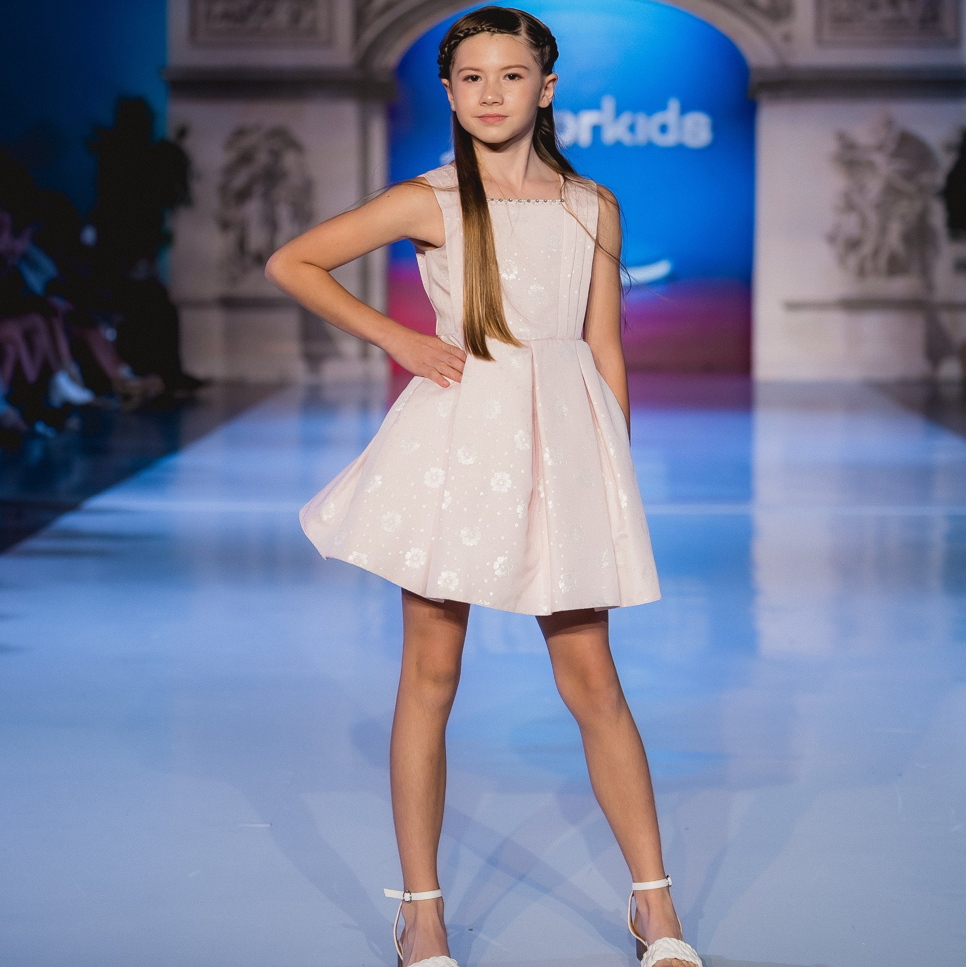 Robe de soirée rose Stardust pour filles