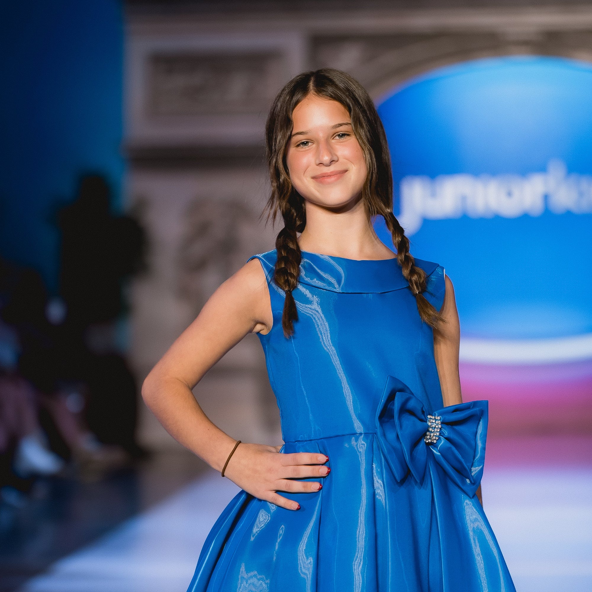 Stellar Royal Blue Girls Satin Dress | Junior Kids Stellar Royal Blue Girls Satin Dress | Junior Kids