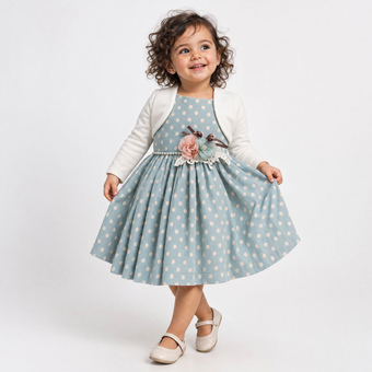 Dotty Sunday Dress & Bolero Set