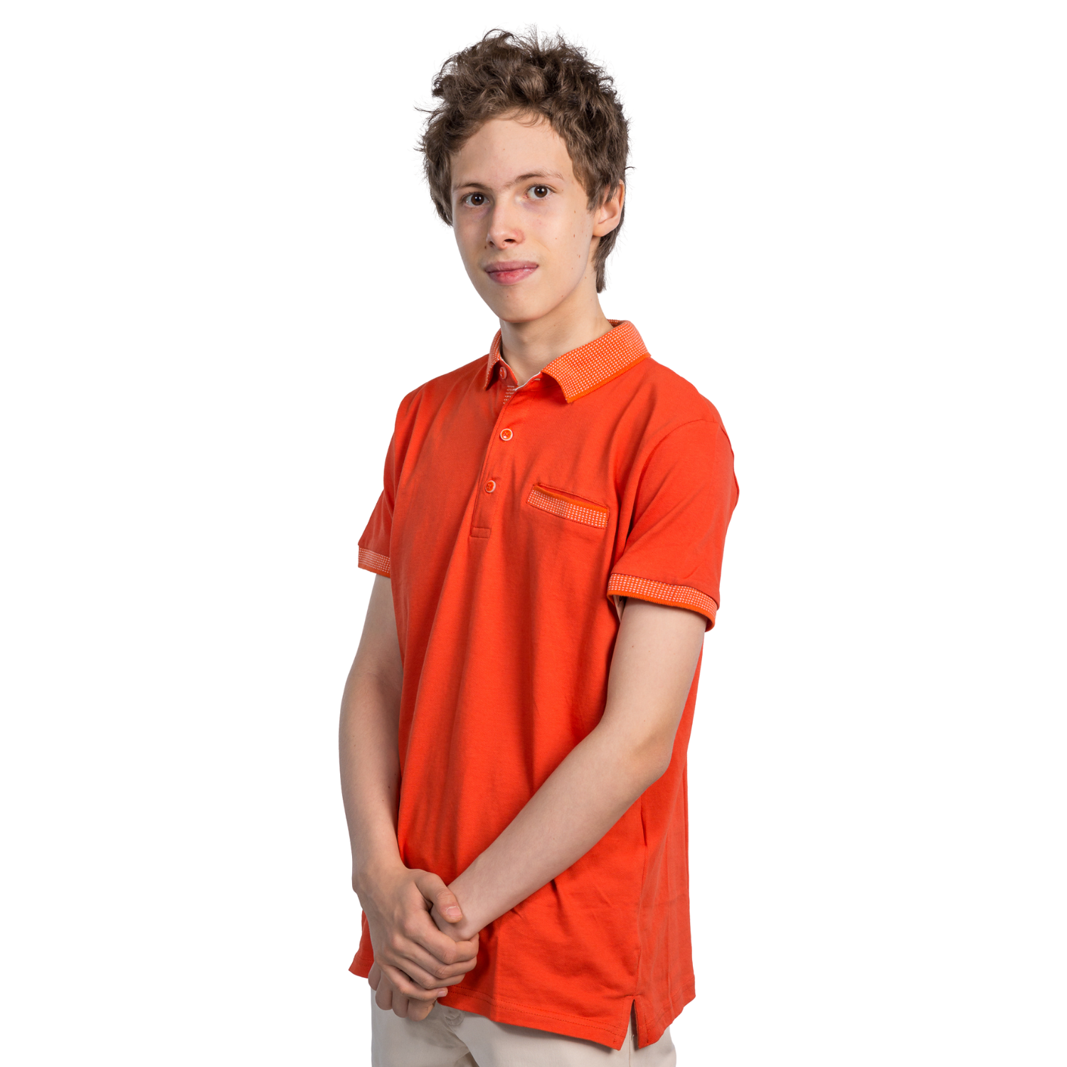 Orange top boys polo