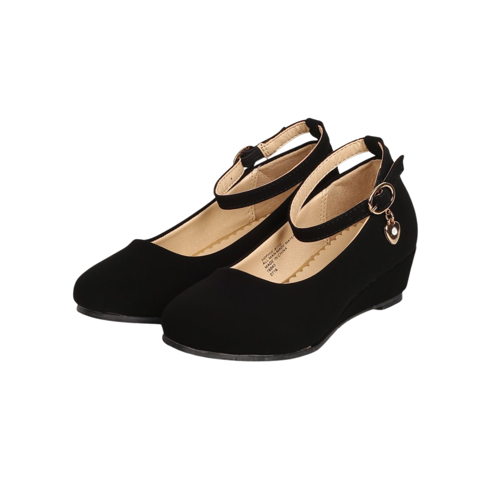Black wedge formal shoes discount